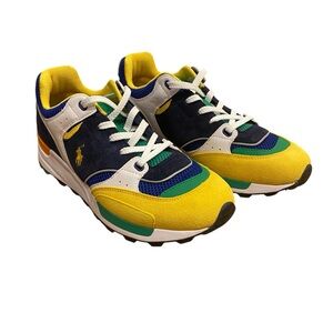 Polo Ralph Lauren Trackster 200 Trainer Shoes Men’s Size 9.5 Blue Green Sneakers